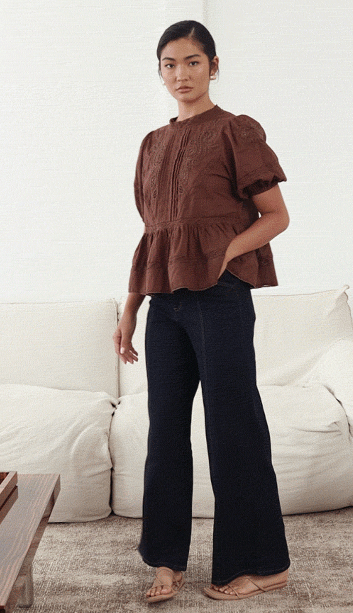 Adorne Ophelia Boho Peplum top
