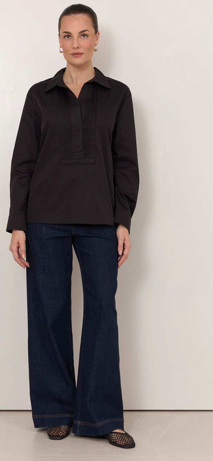 Adorne YURI POPLIN SHIRT Black