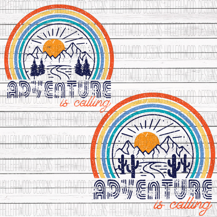 Adventure is Calling- Rainbow- Cactus