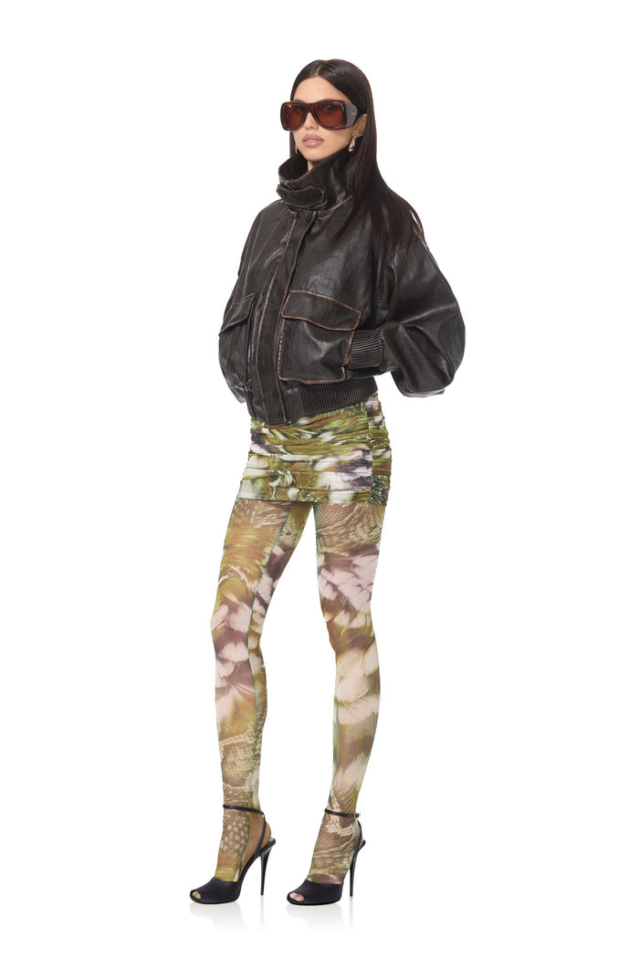 AFRM Mesh Tights - Mixed Snake Swirl