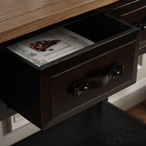 Aiden Console Table in Black and Oak with 3 Drawers & 1 Shelf