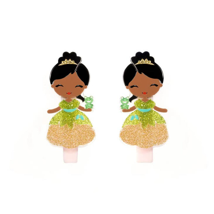 Alligator Clips - Cute Doll Gold Dress