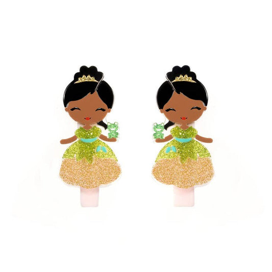 Alligator Clips - Cute Doll Gold Dress