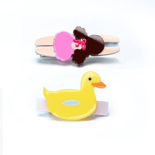Alligator Clips - Swimming Girl + Duck Float