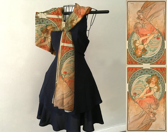 Alphonse Mucha Scarf - The Arts: "Painting" - Maritime Tribes USA