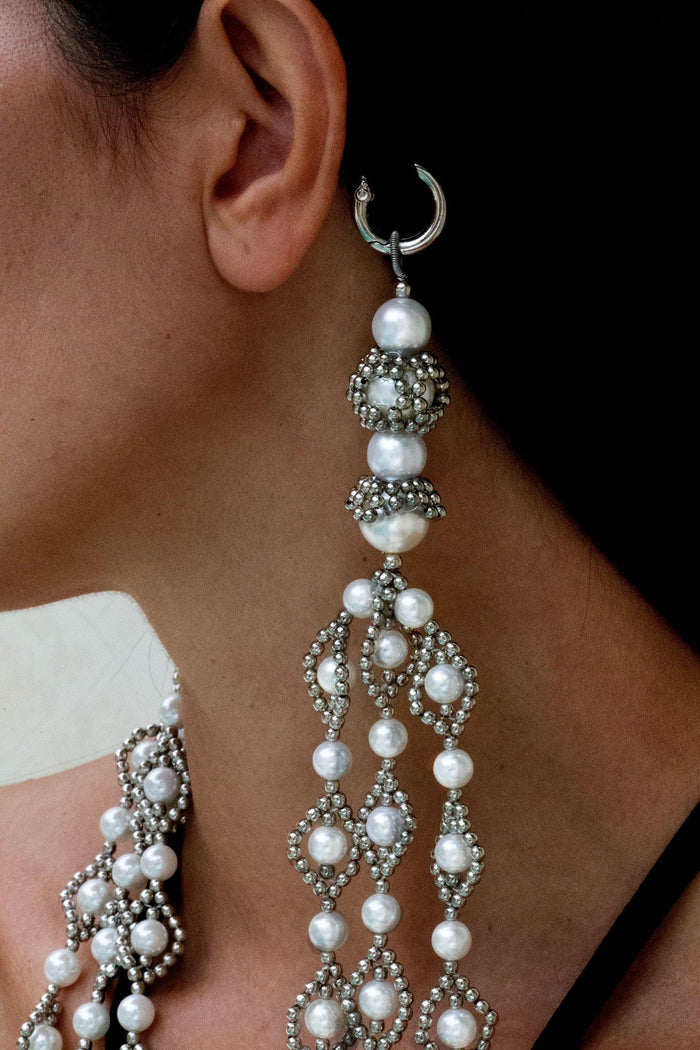 handcrafted beaded modular trinity meddalion by object and dawn