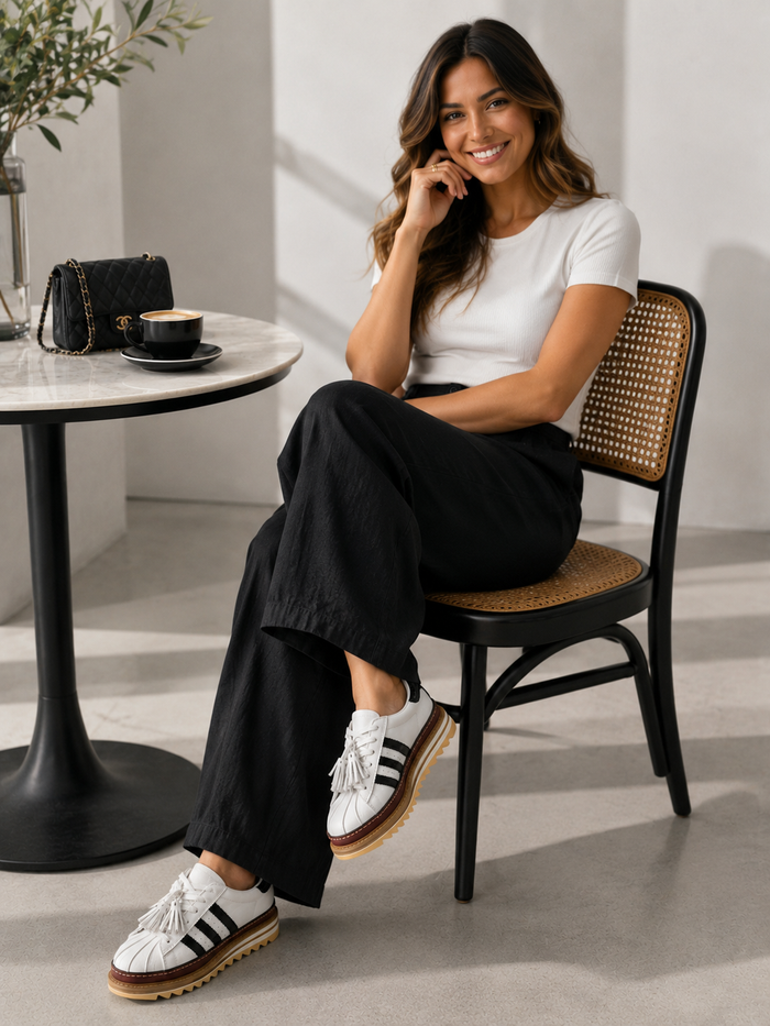 Ameise Striped White Sneaker