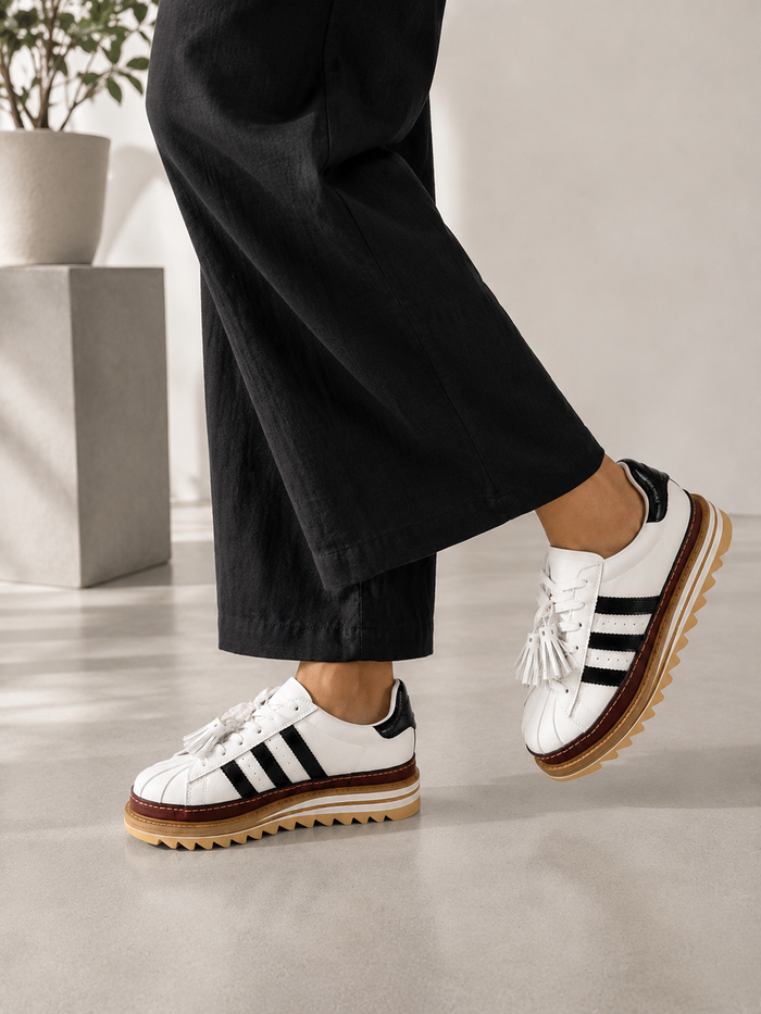 Ameise Striped White Sneaker