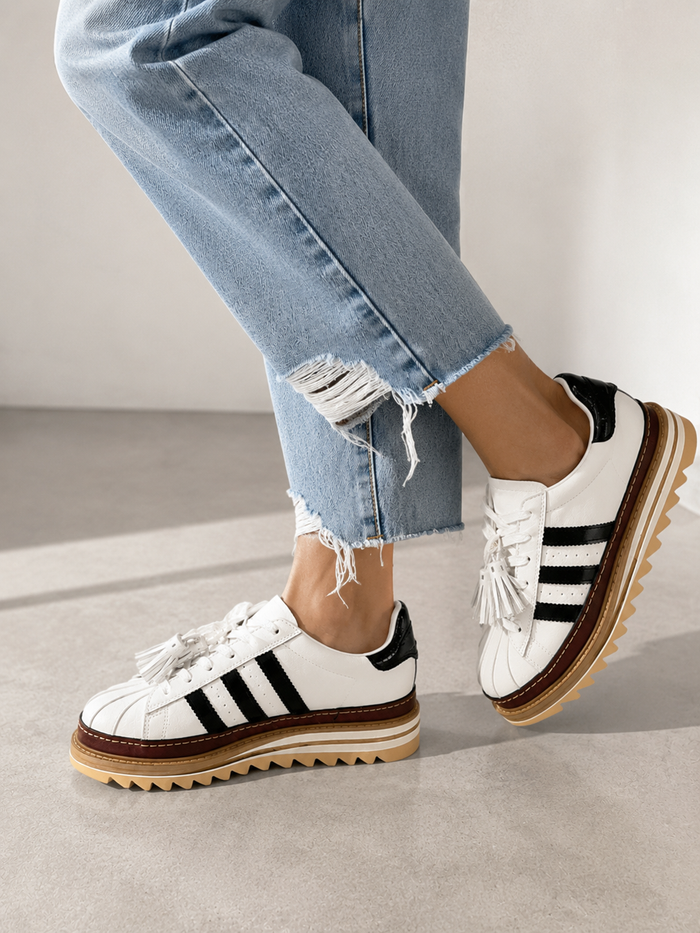 Ameise Striped White Sneaker