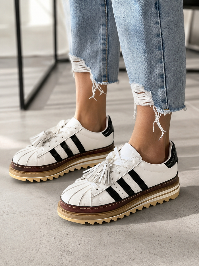 Ameise Striped White Sneaker