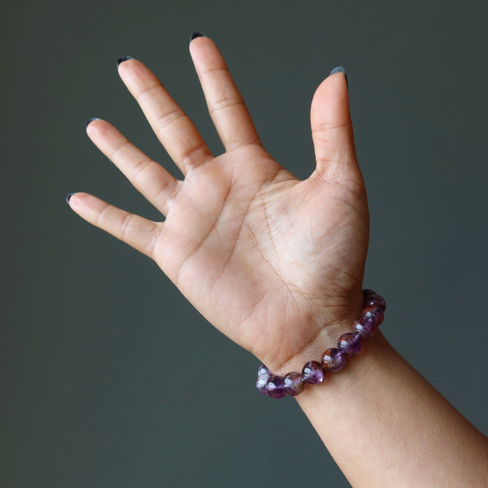 fire amethyst bracelet on wrist