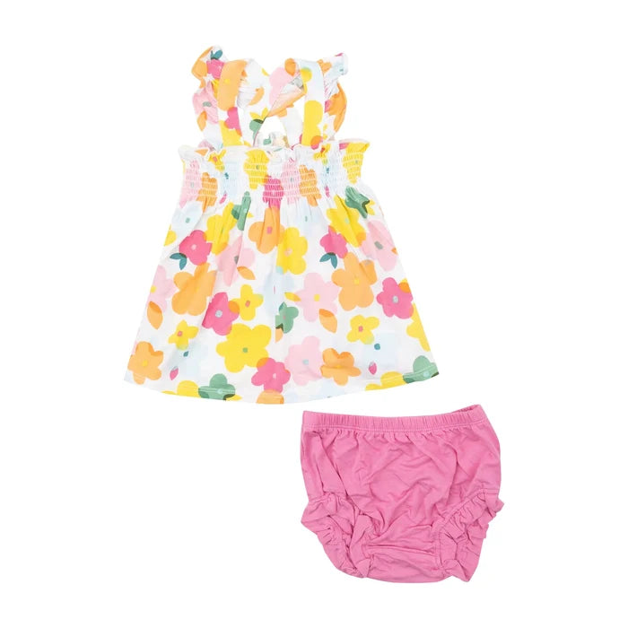 Angel Dear - Smocked Top and Diaper Cover - Paper Floral
