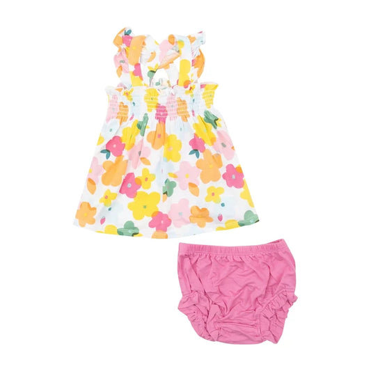 Angel Dear - Smocked Top and Diaper Cover - Paper Floral