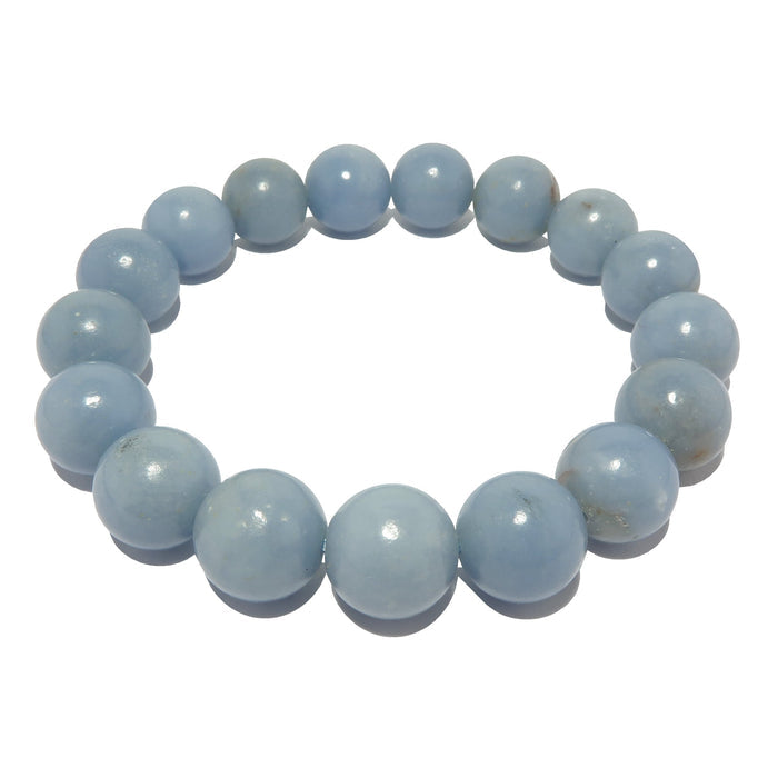 11-12mm angelite beaded bracelet