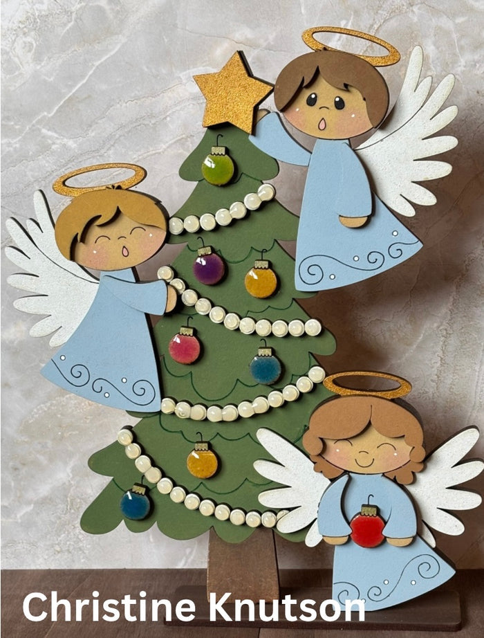 Angels Decorating Christmas Tree Shelf Sitter DIY Kit