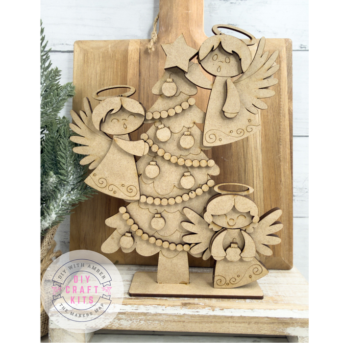 Angels Decorating Christmas Tree Shelf Sitter DIY Kit
