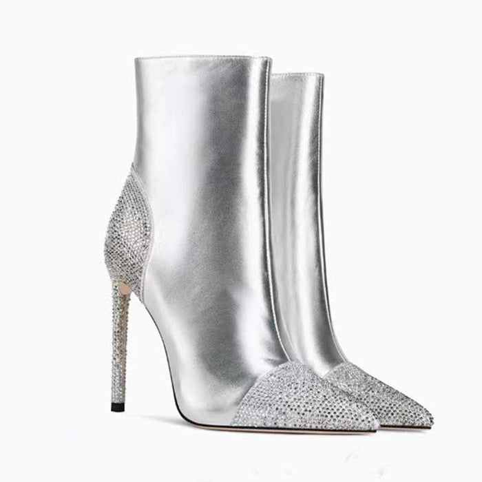 Ankle Boots High Heel Pointed Toe Stiletto Short Boots Pump Party Shoes