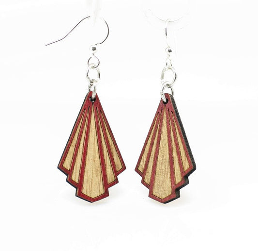 Art deco blossom earrings with 1920s geometry, eco-friendly jewelry made in USA