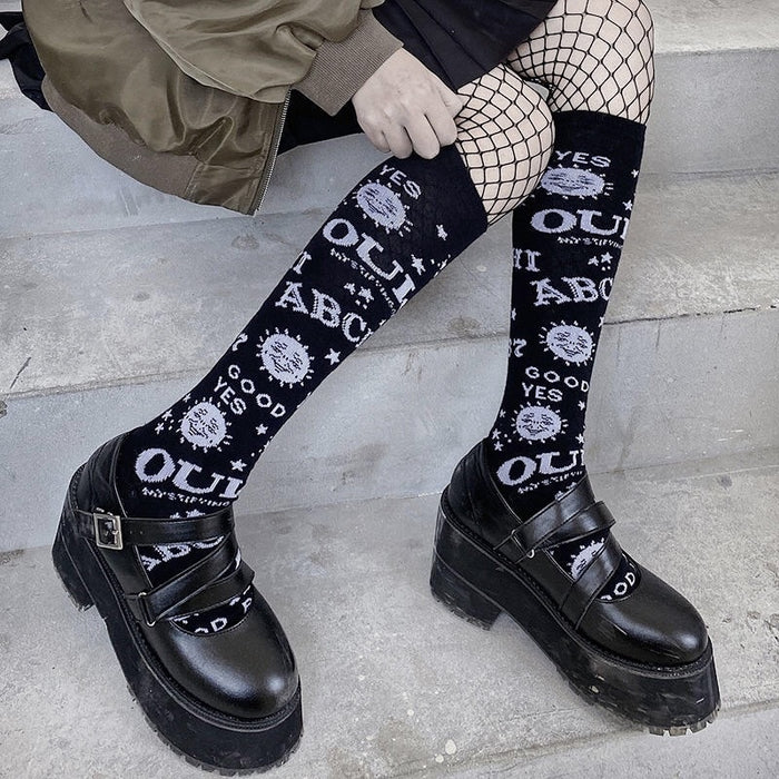 black long socks / One Size