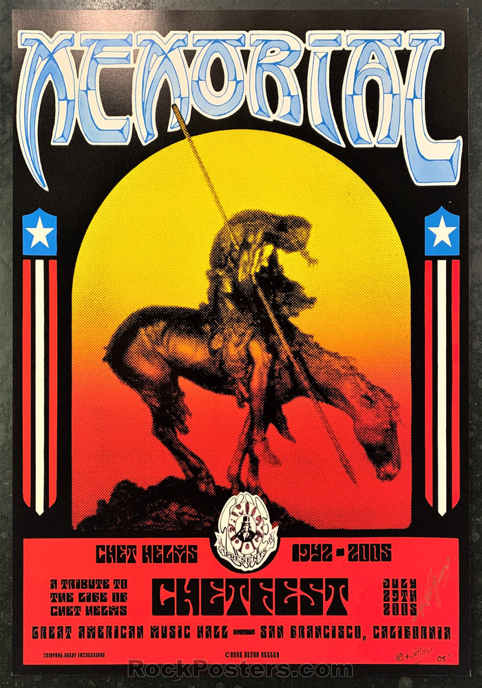 AUCTION - Alton Kelley Collection - Chet Helms Memorial - 2005 Poster - Kelley Signed - Great American - Near Mint