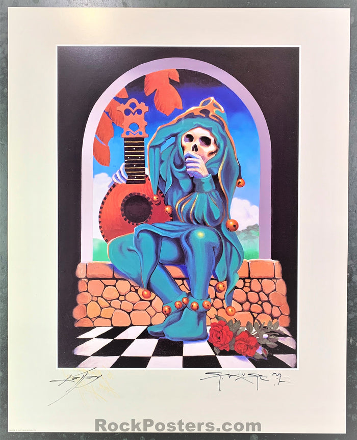 AUCTION - Alton Kelley Collection - Grateful Dead The Jester Poster - Mouse Kelley Double Signed - Mint