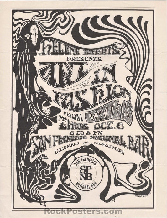 AUCTION - Mouse & Kelley - Art in Fashion Show 1966 Handbill - Excellent - SF Rock Posters & Collectibles