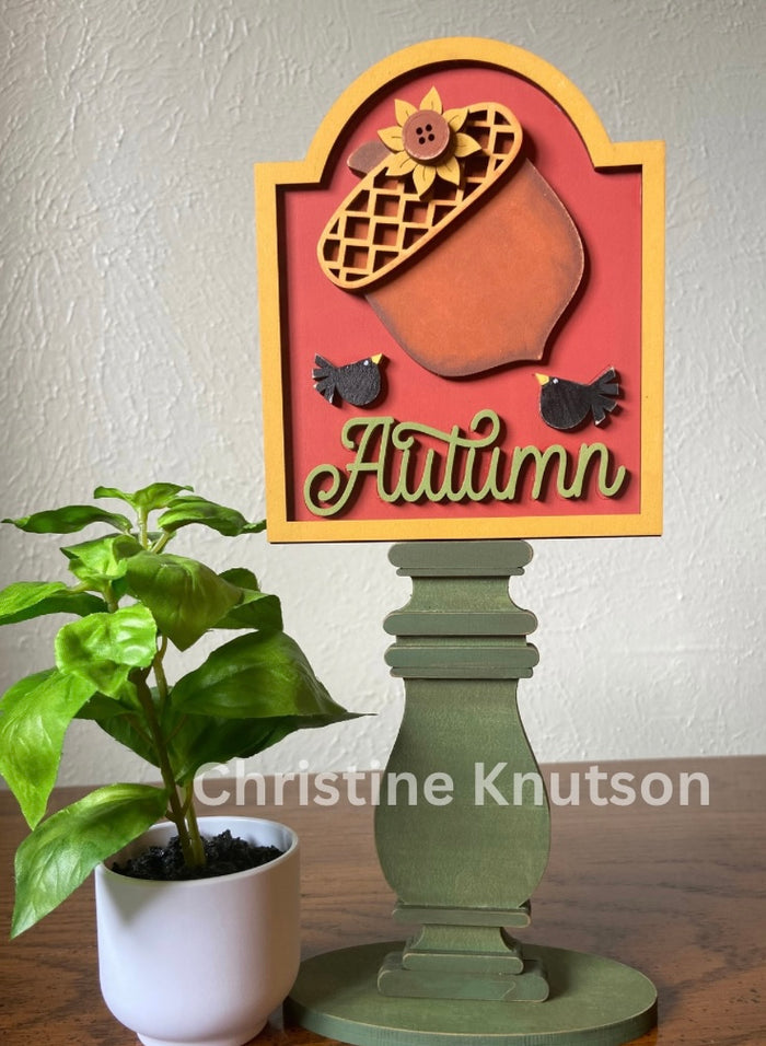 Autumn Acorn Insert for Spindle Base