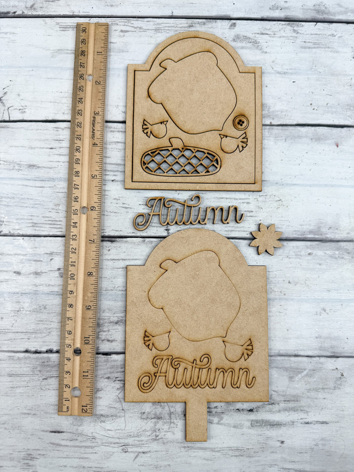 Autumn Acorn Insert for Spindle Base