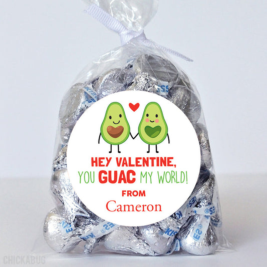 Avocado Valentine's Day Stickers