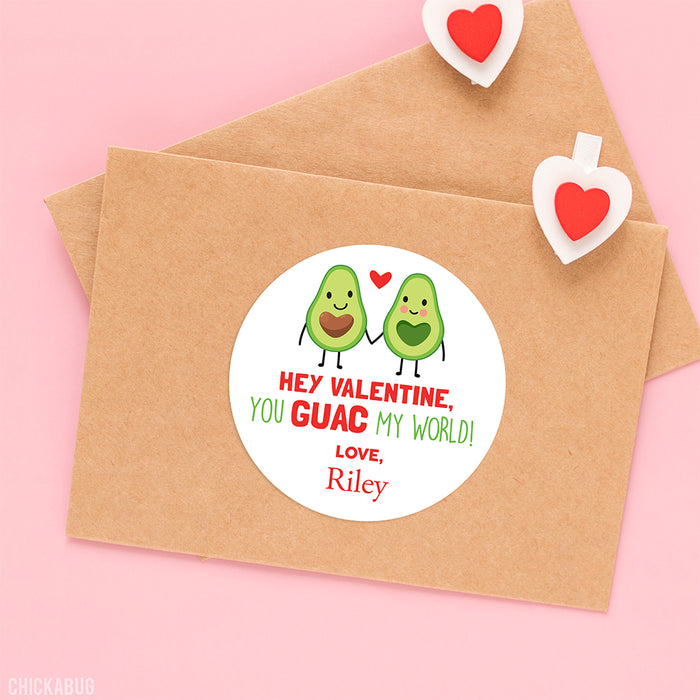 Avocado Valentine's Day Stickers