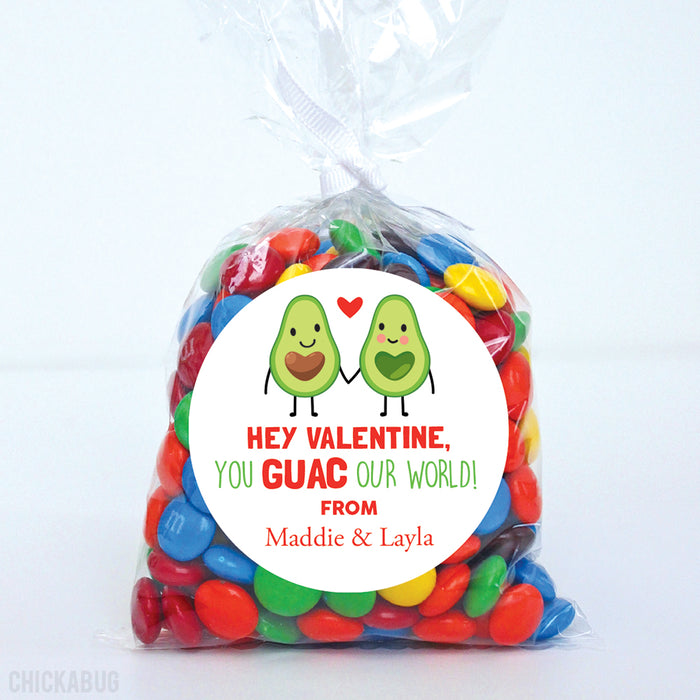 Avocado Valentine's Day Stickers
