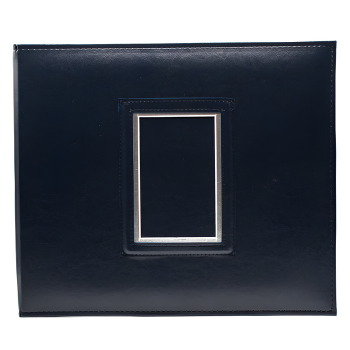 Front view of Navy colored Award Keeper Album Kit on white background.