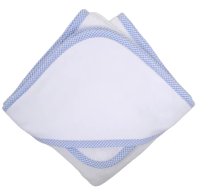 Baby Hooded Towel Set - Blue Check