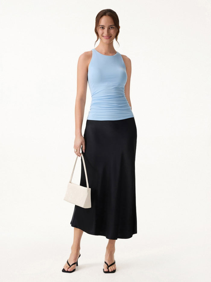 OGLmove Back Smoothing Ruched Sleeveless Bandless Bra Top