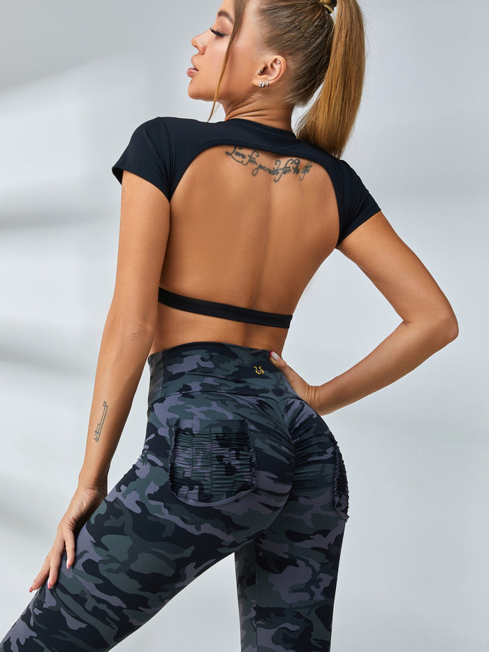 Backless Short Sleeves