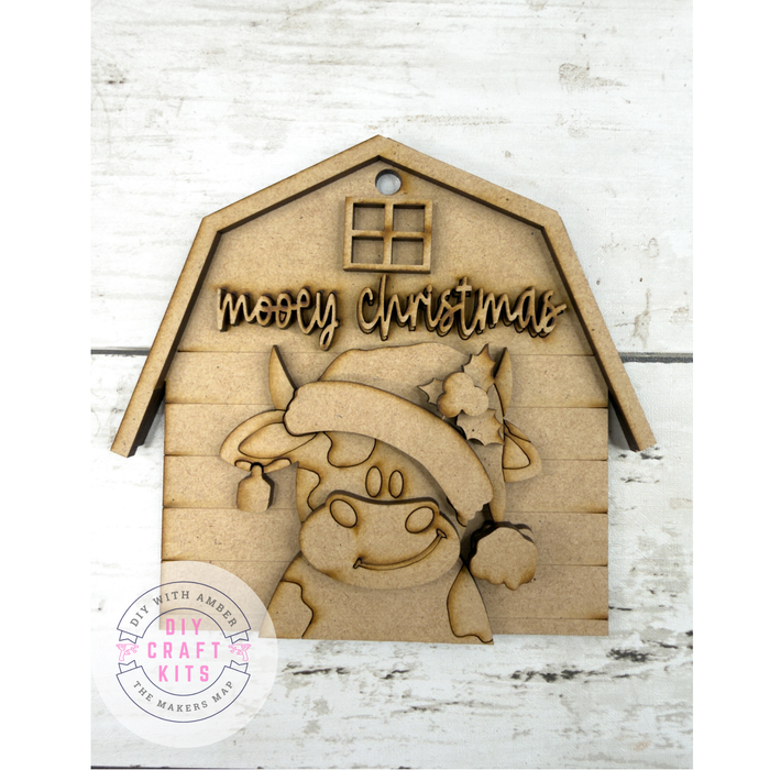 Barn Mooey Christmas Ornament DIY Kit