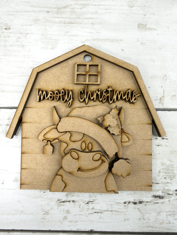 Barn Mooey Christmas Ornament DIY Kit