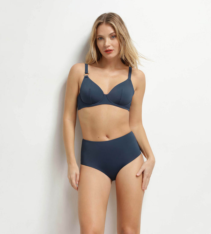 Bas de maillot de bain taille haute Bleu Dim Swimwear Silhouette