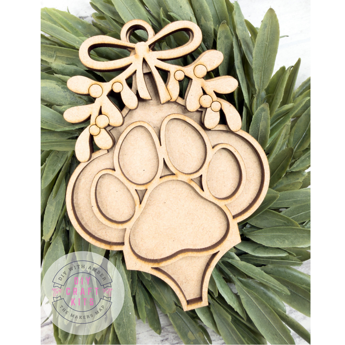 Bauble Paw Print Ornament DIY Kit
