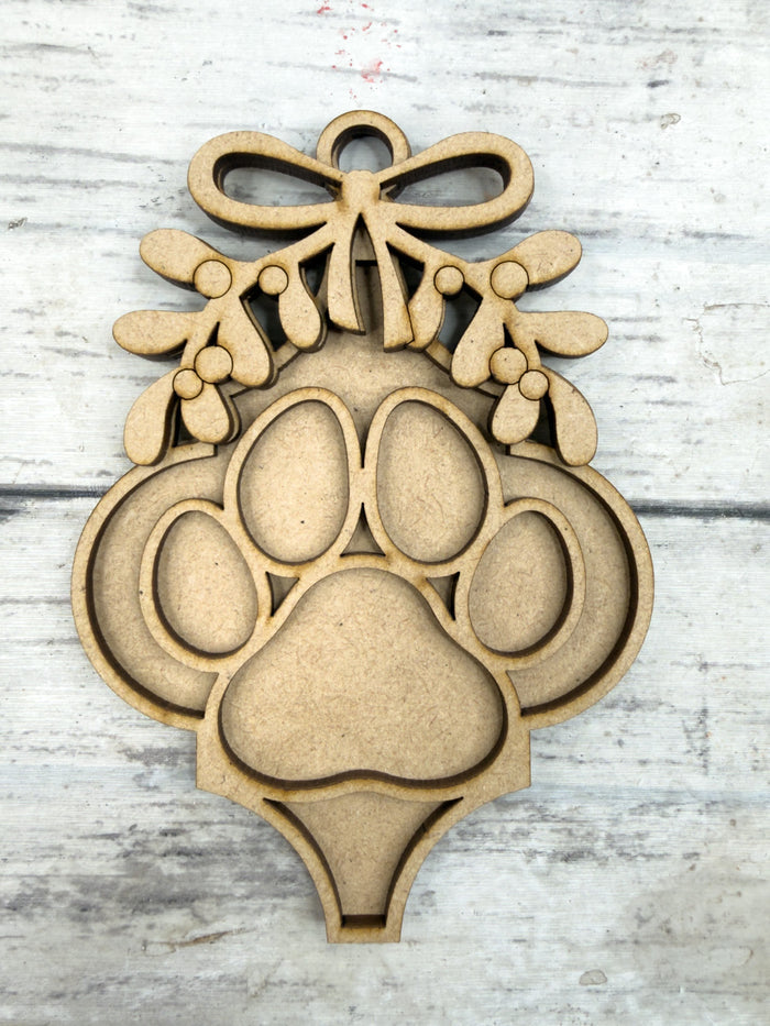 Bauble Paw Print Ornament DIY Kit