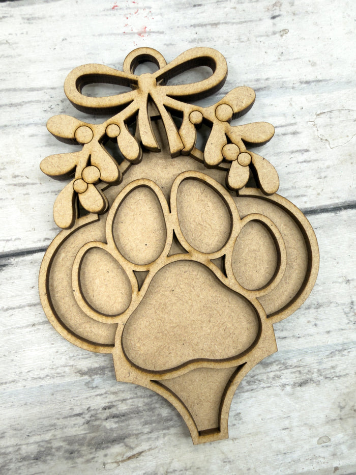 Bauble Paw Print Ornament DIY Kit