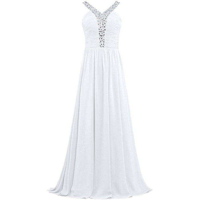 Beaded Chiffon Bridesmaid Dresses Long Evening Dress Formal Prom