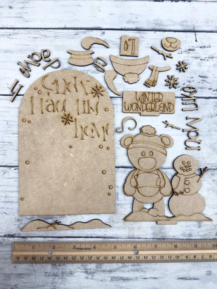 Bear Snowman Standard Arch Insert for Interchangeable Standard Arches Bases