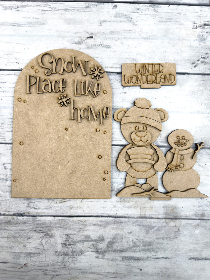 Bear Snowman Standard Arch Insert for Interchangeable Standard Arches Bases