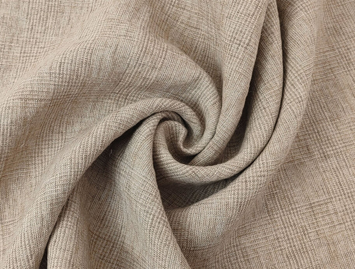 Beige Subtle Glen Plaid Fabric in 100% Linen, Medium-Heavy Weight 7375 - The Linen Lab - Beige