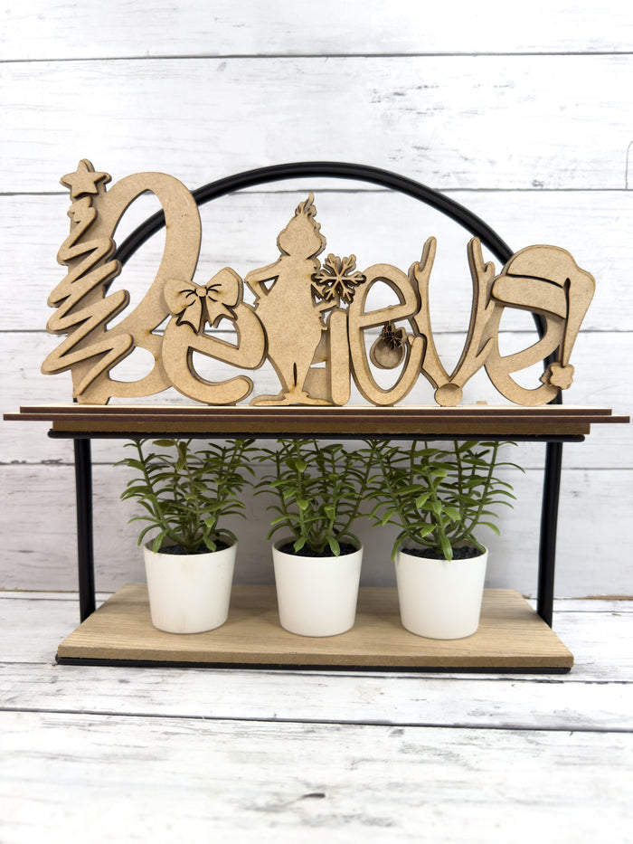 Believe Word Sign Christmas Sitter DIY Kit