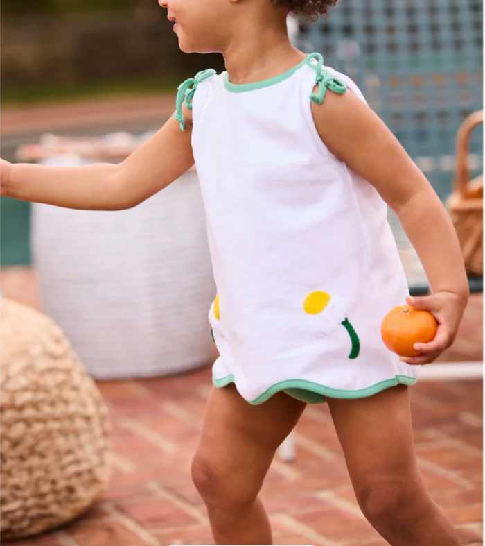 Bella Bliss - Sally Swing Set - White Daisies Terrycloth