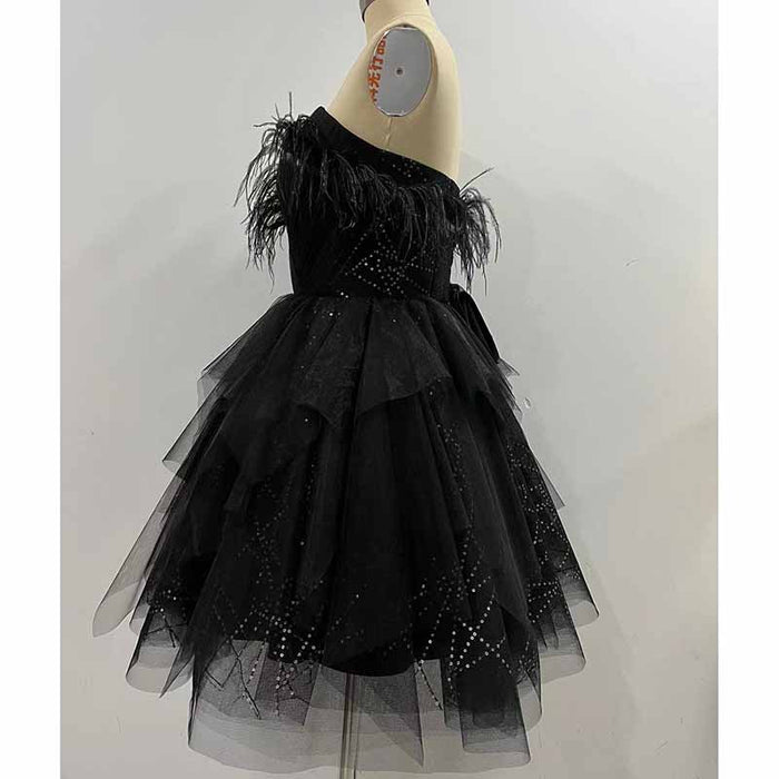 Black Feather Homecoming Dresses Short Black Sweetheart Prom Homecoming Dresses