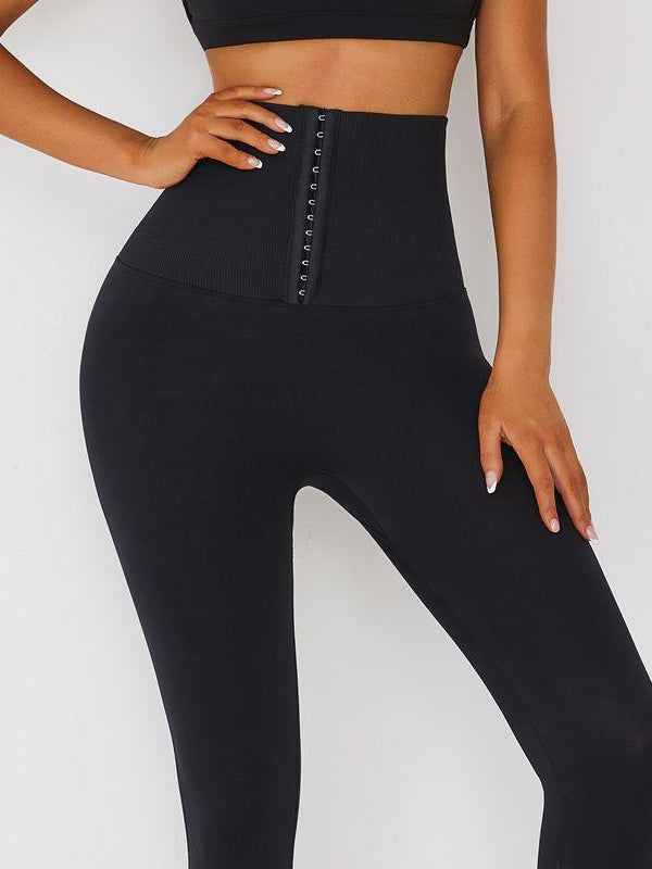 Black Leggings Add Velvet Padded High Waist Corset Leggings
