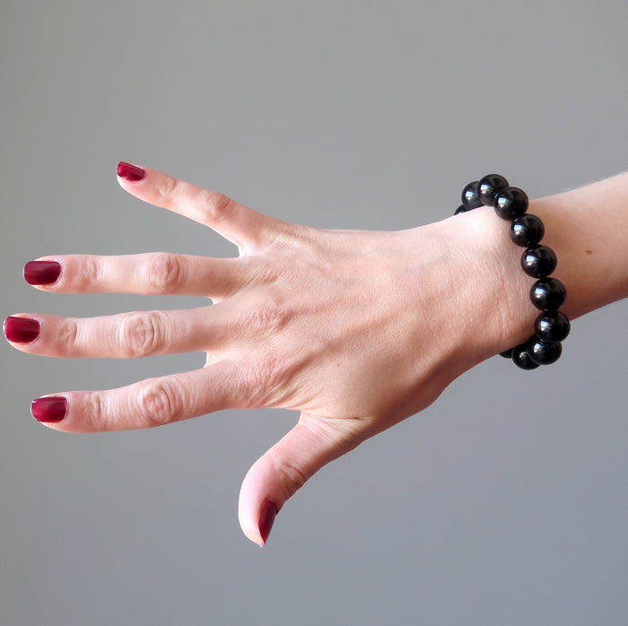 model wearing Black Obsidian Bracelet